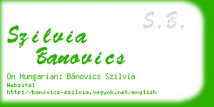 szilvia banovics business card
